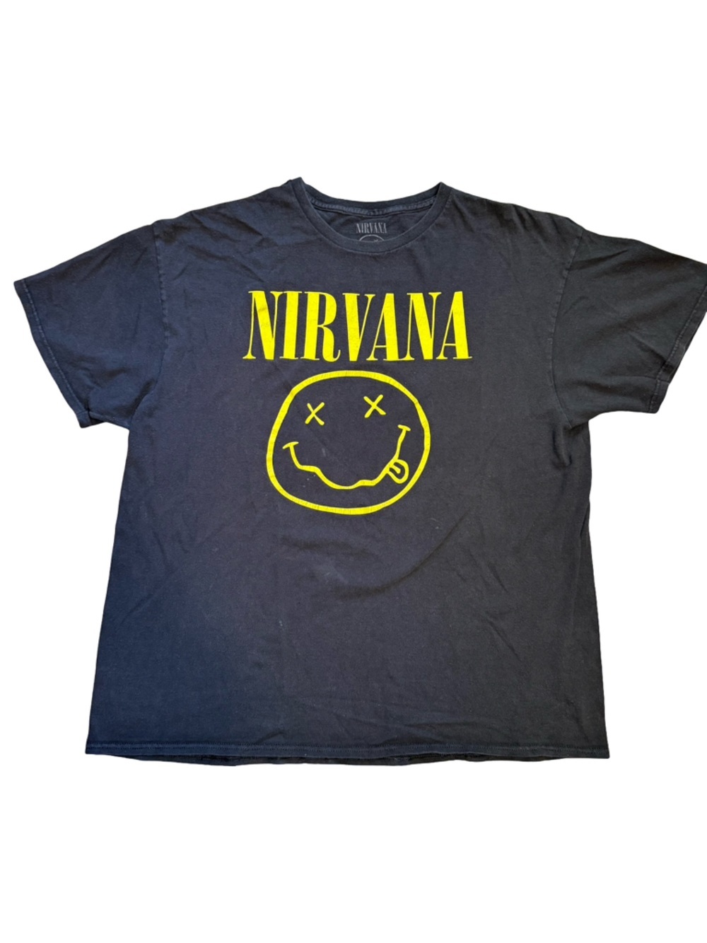 NIRVANA Black Tee with Faded White Logo